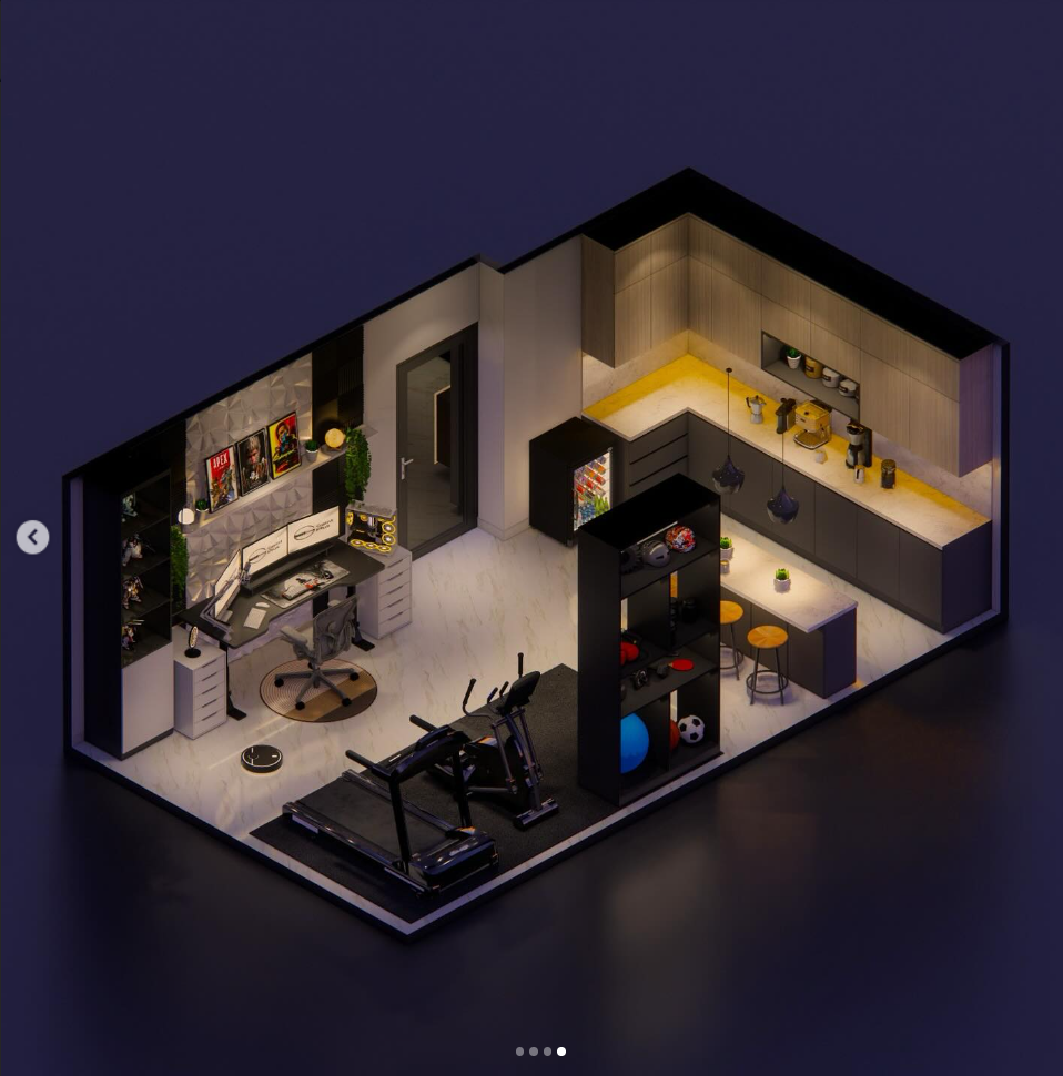 تصميم غرفه نوم و مجهزه للالعاب الالكترونيه(gaming) 👾   ‏#vouteramour#interiordesign#kuwait 